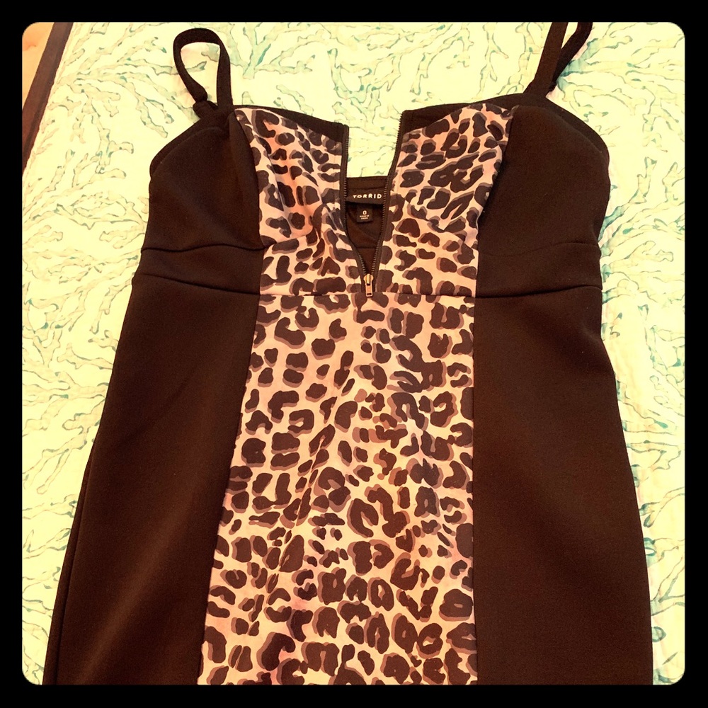 Black leopard stripe dress -worn once
